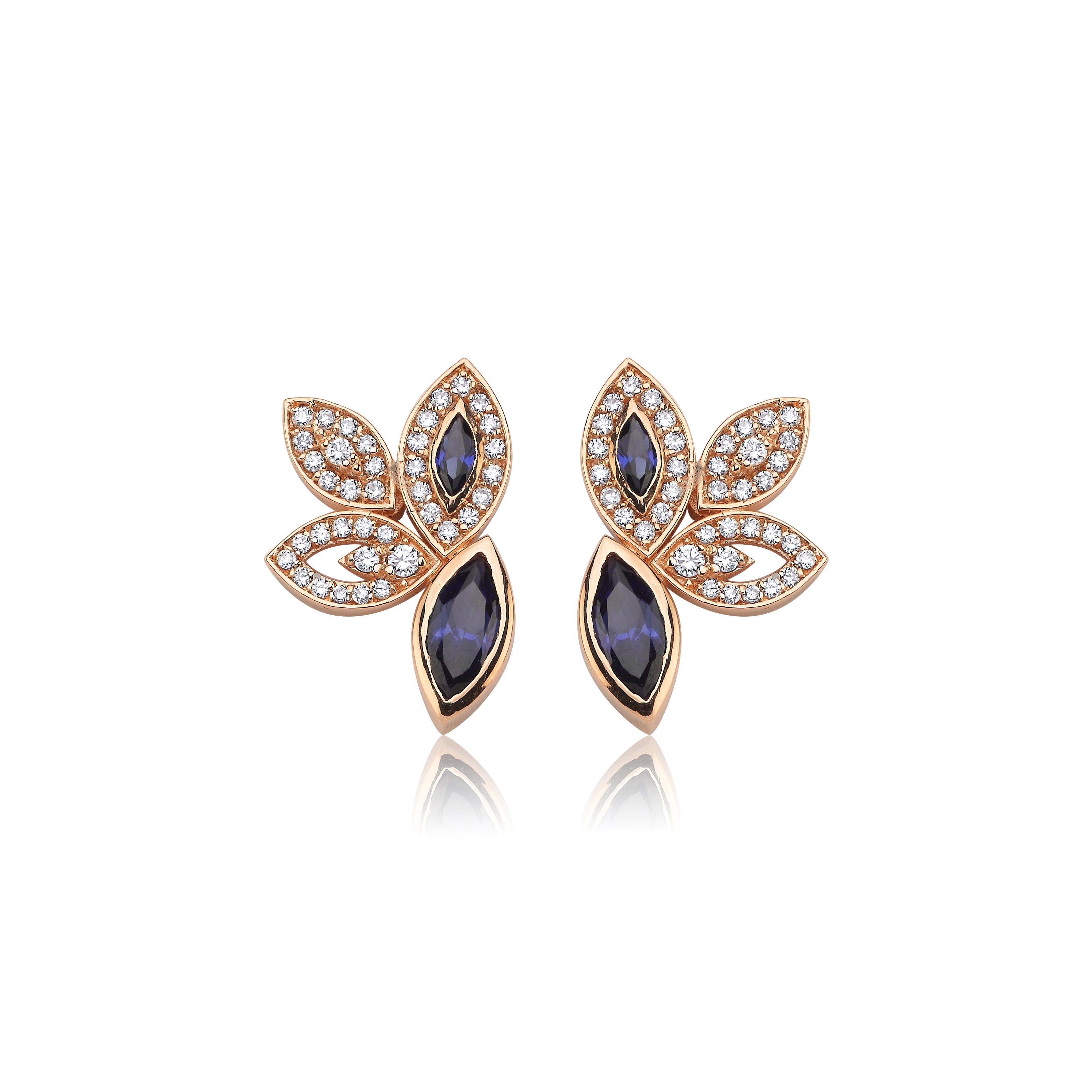 Fiore Diamond With Sapphire Earring