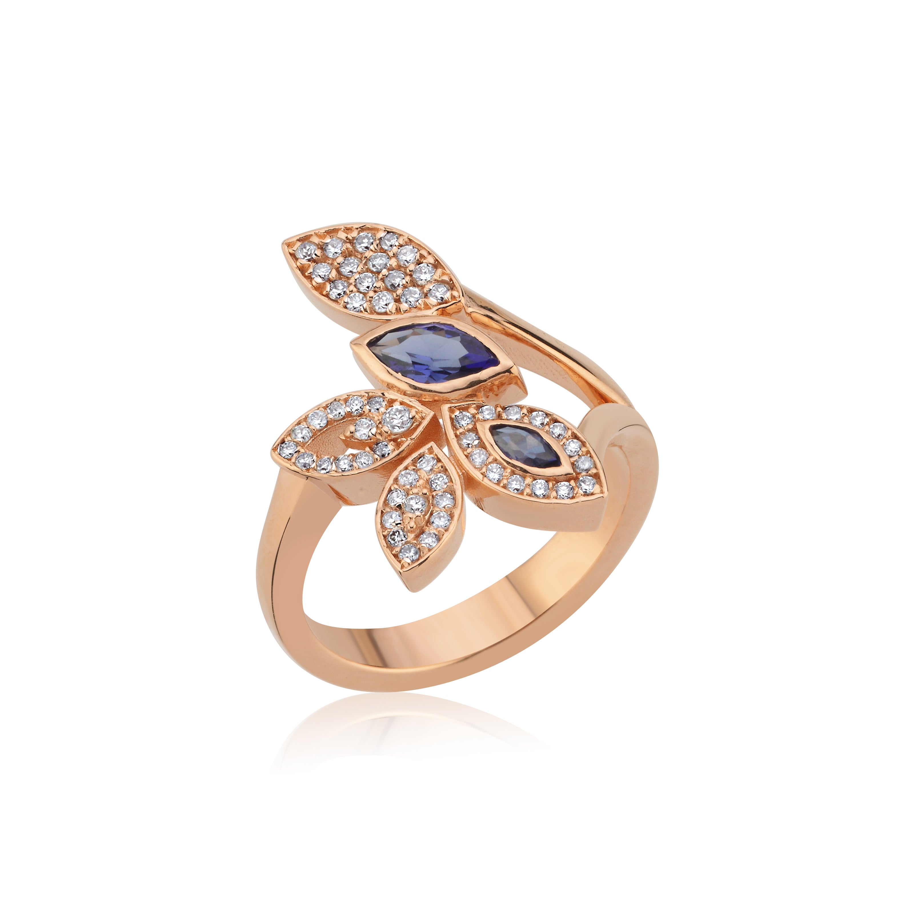 Fiore Diamond With Sapphire Ring
