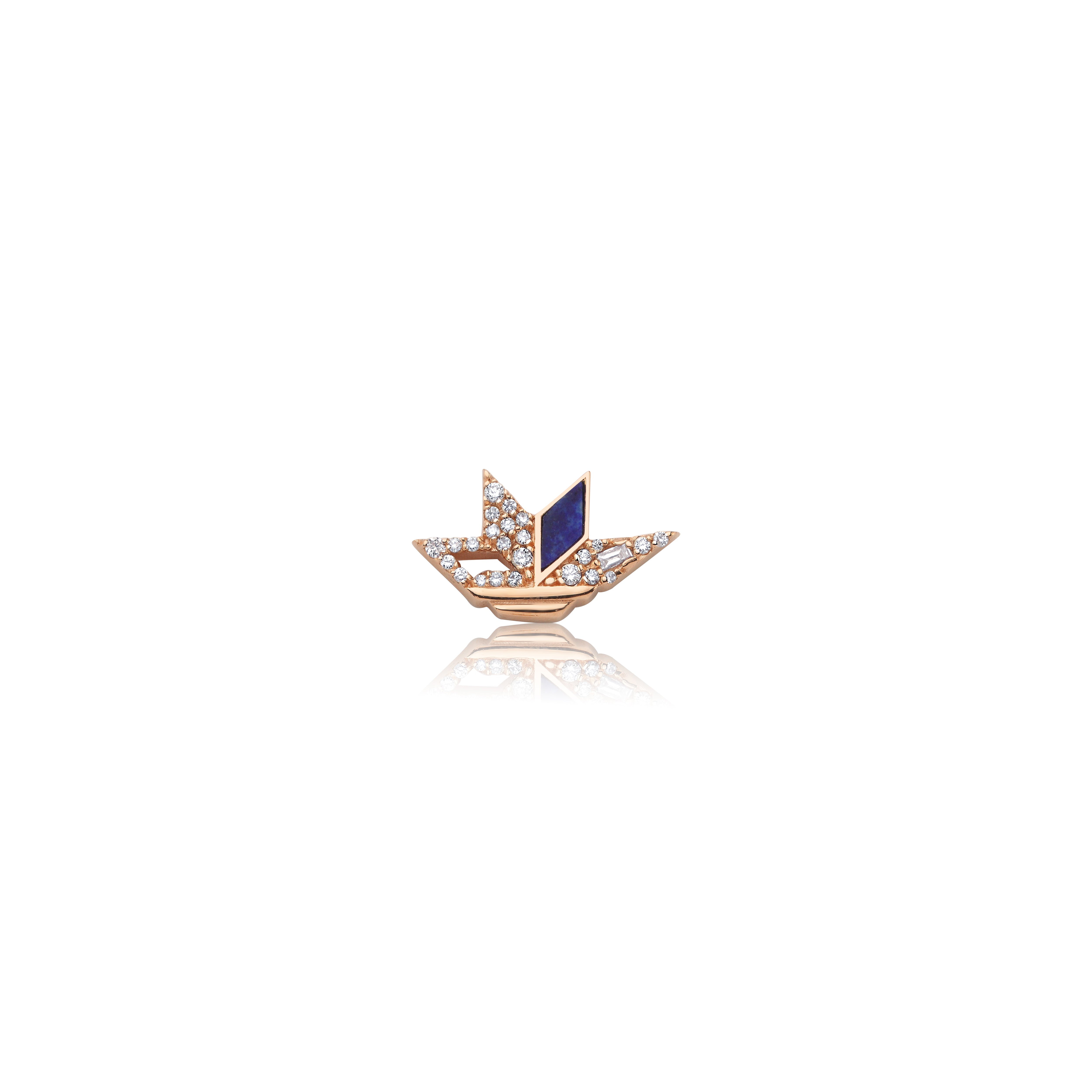 Stern Diamond With Lapis Single Earring