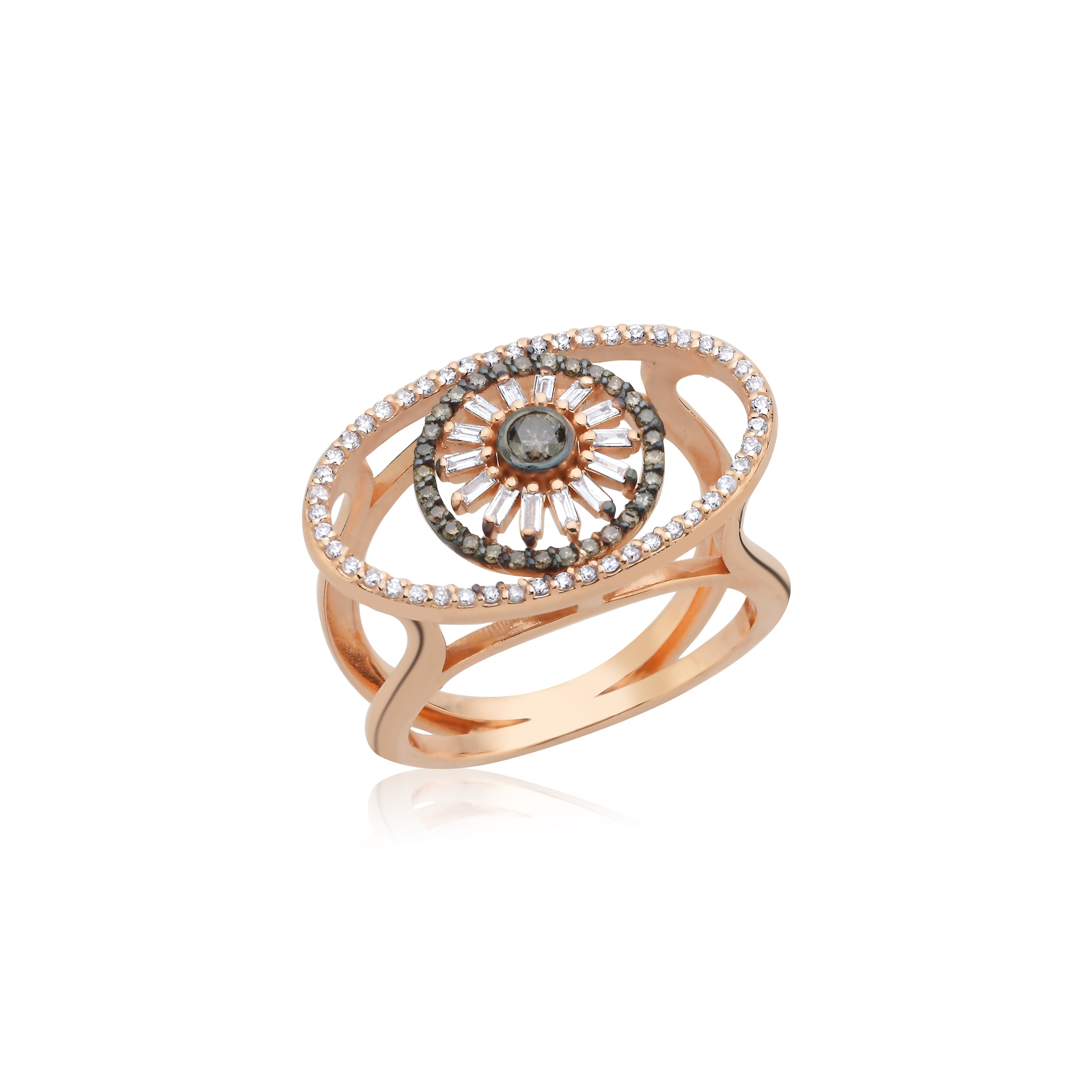 Lucky Eyes Diamond Ellipse Ring