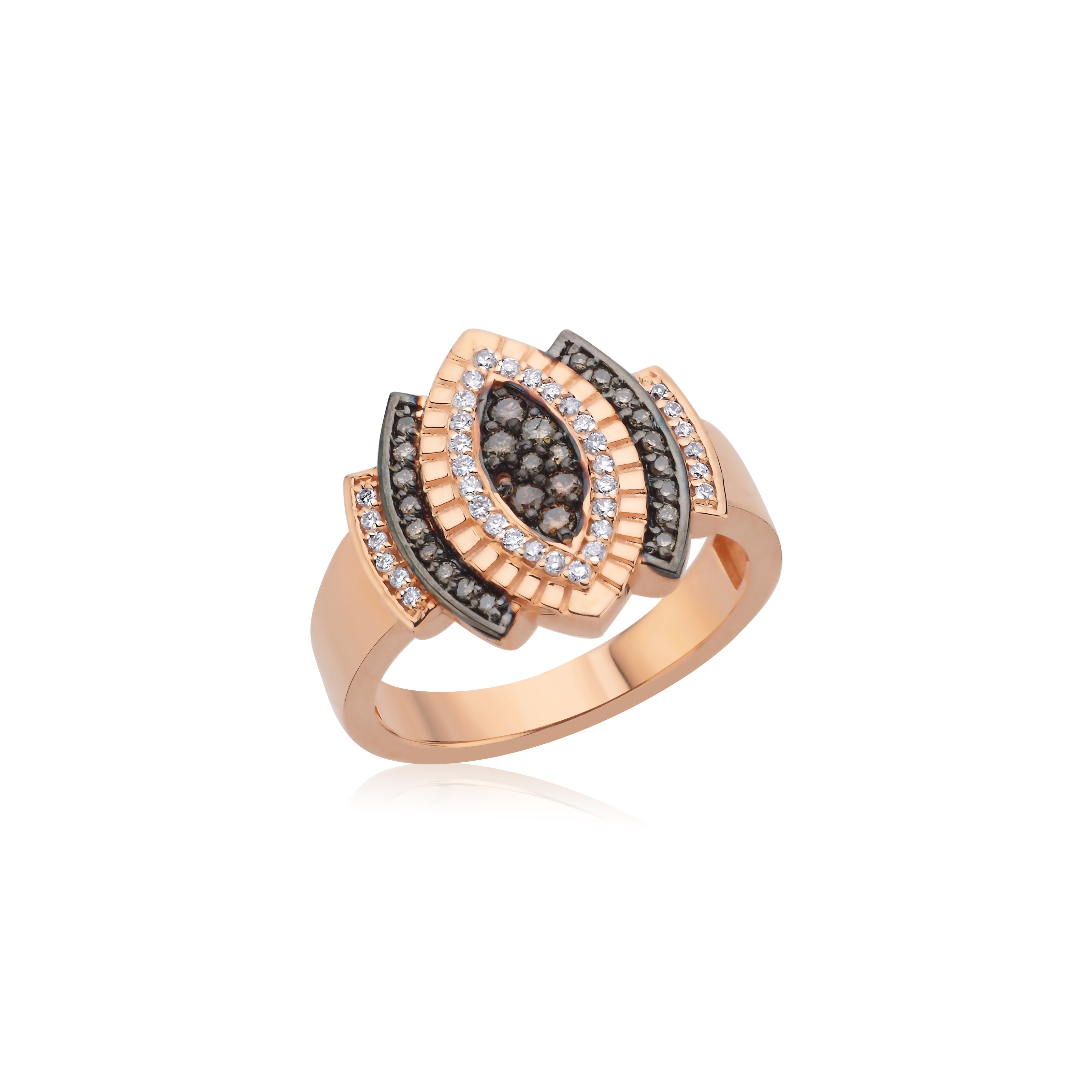 Lucky Eyes White and Brown Diamond Ring