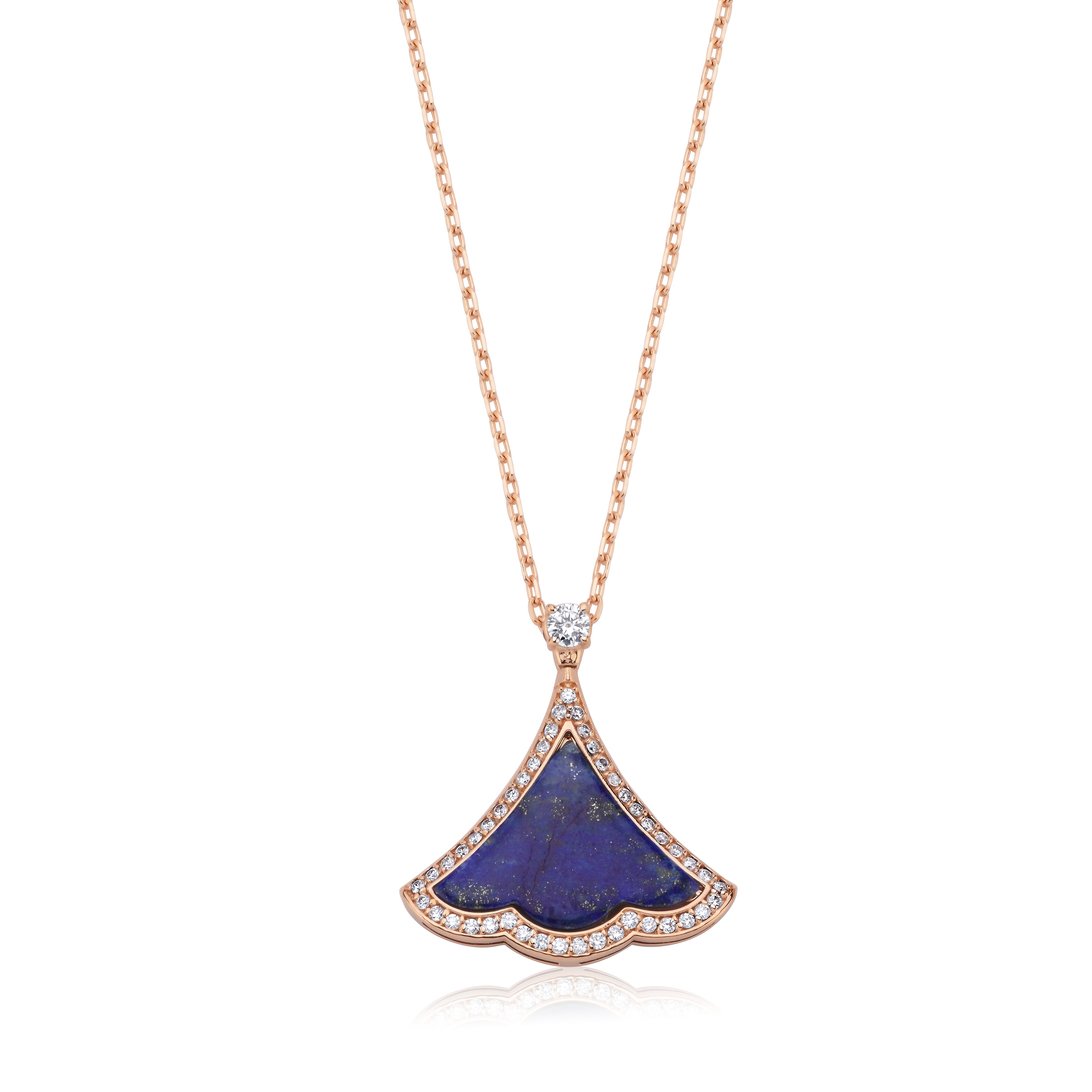 Rumi Diamond With Lapis Medallion Pendant