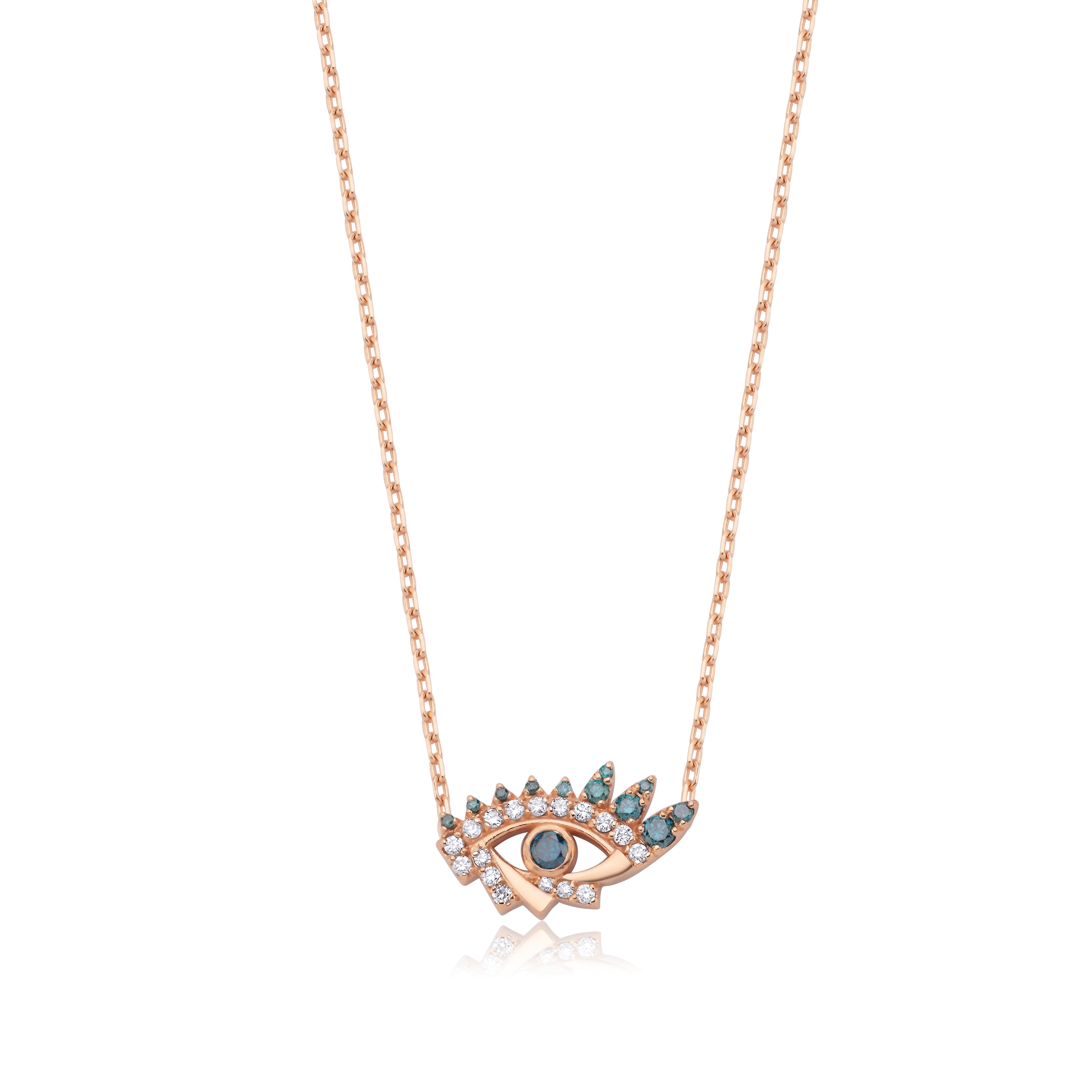 Lucky Eyes White and Blue Diamond Necklace