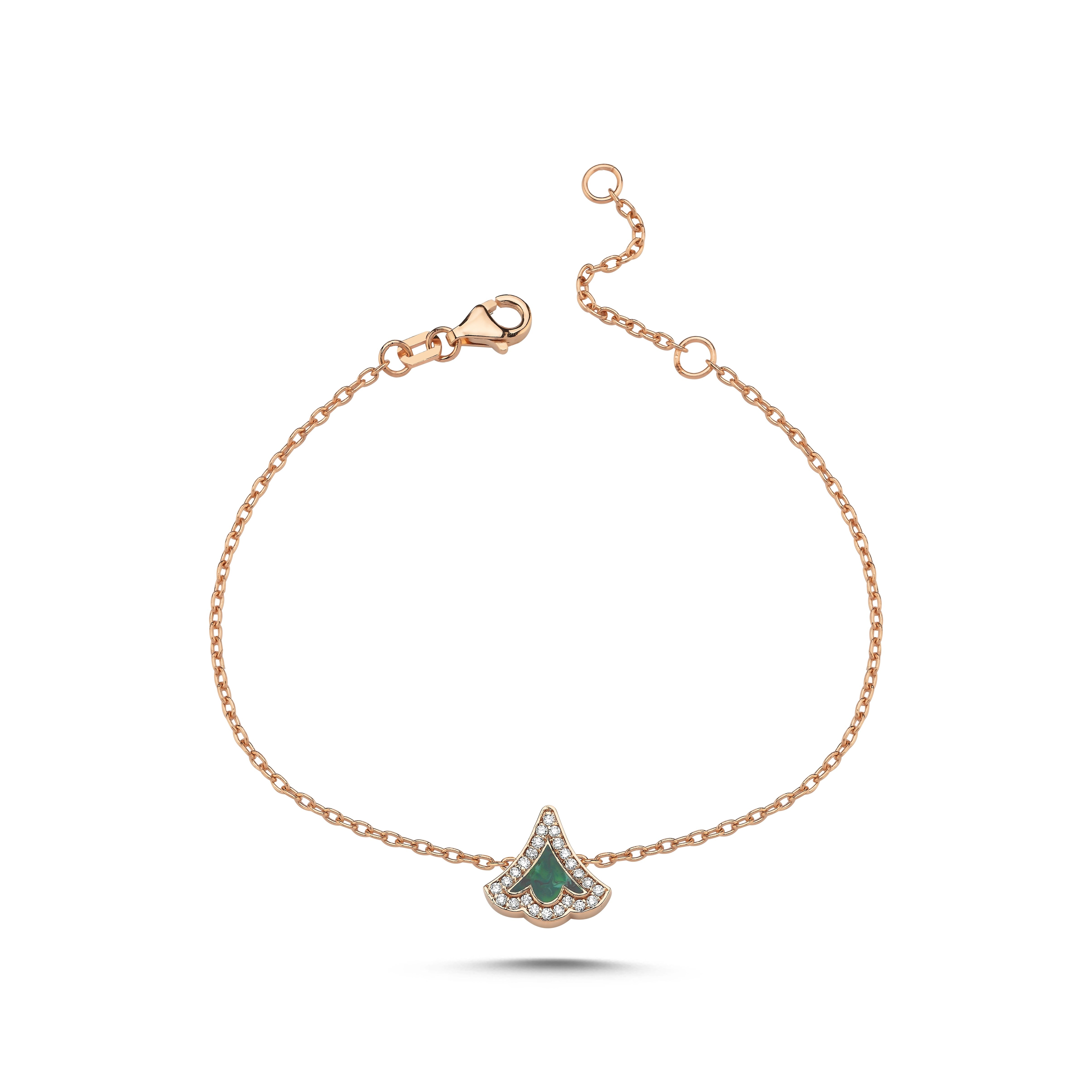 RUMI DIAMOND GREEN ENAMEL BRACELET