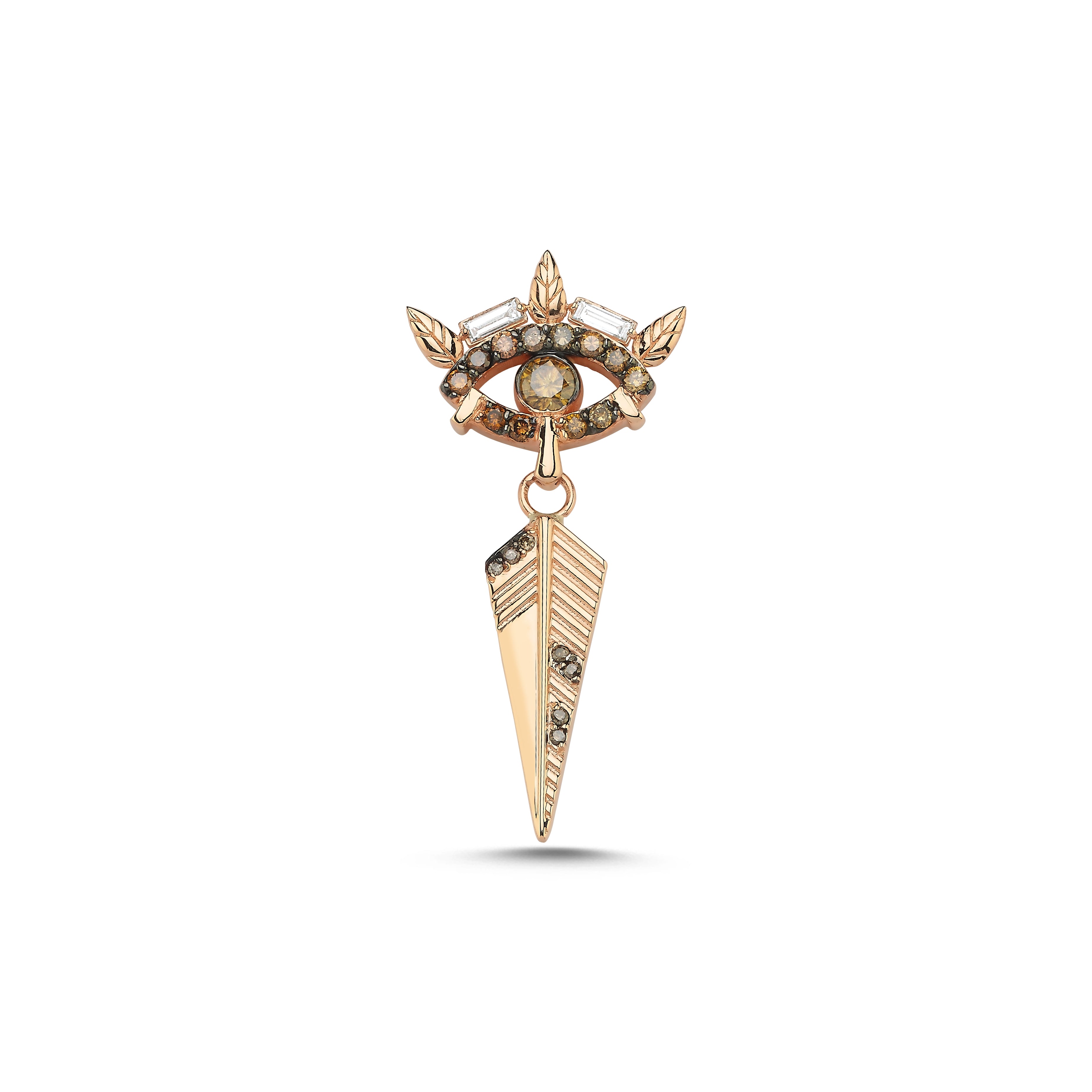 LUCKY EYES BROWN DIAMOND SINGLE EARRING
