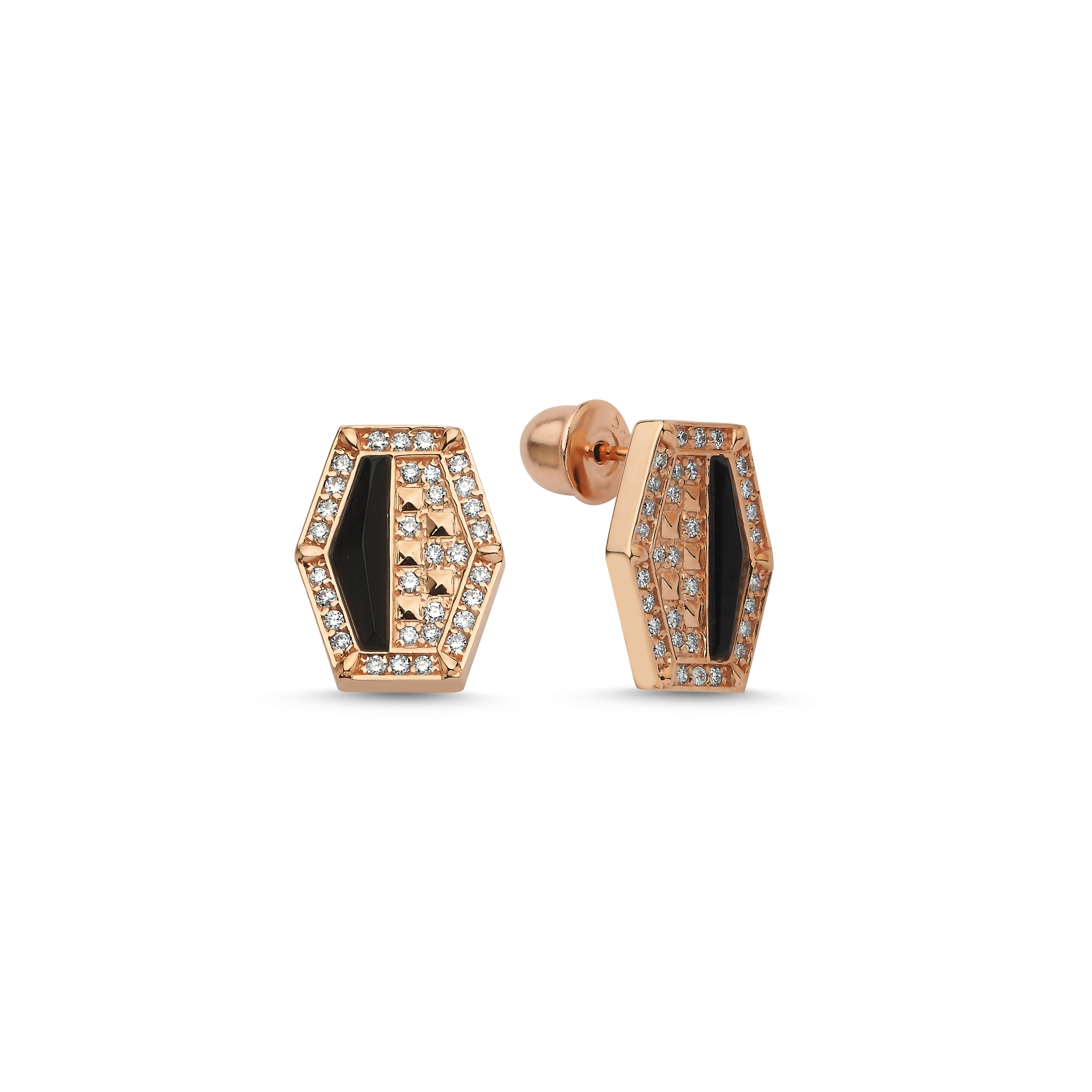 INTERSECTION DIAMOND ONYX EARRING