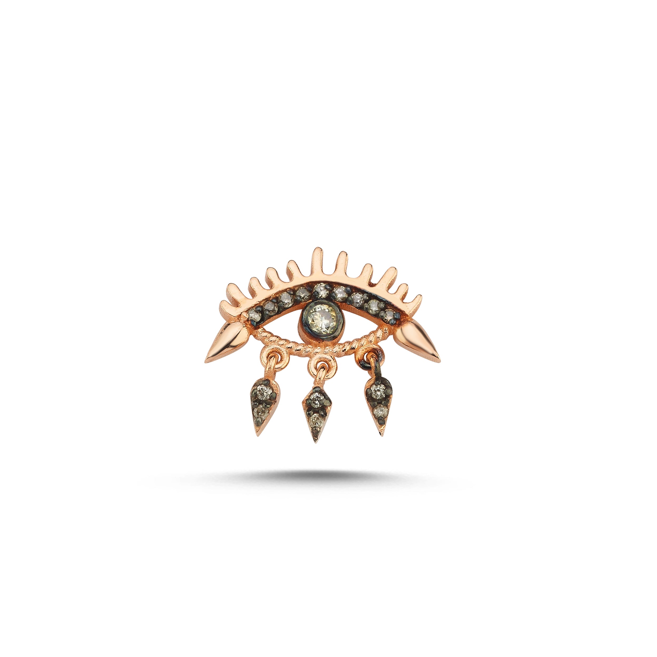 LUCKY EYES BROWN DIAMOND SINGLE EARRING