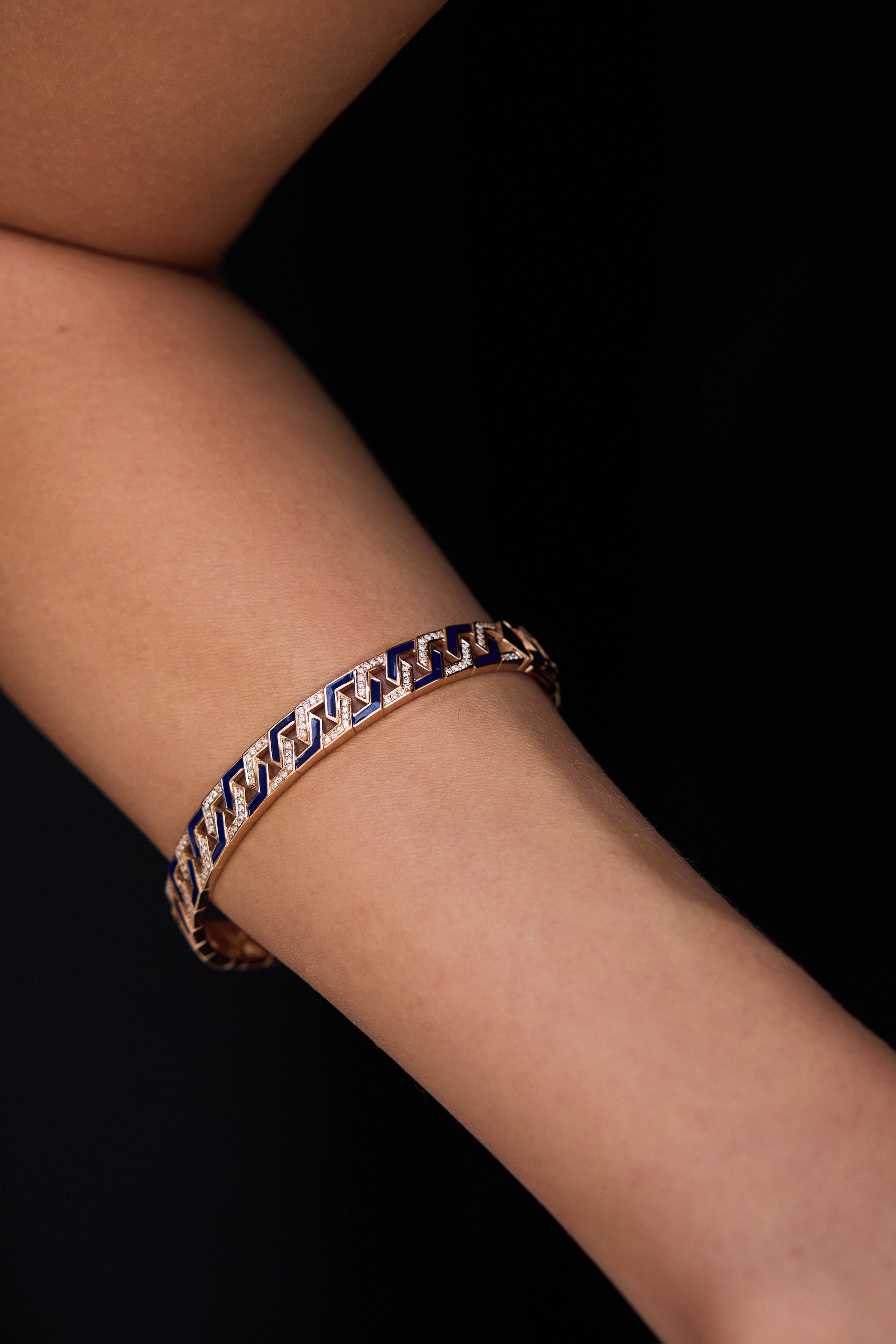 To Bee Diamond Navy Blue Enamel Bracelet