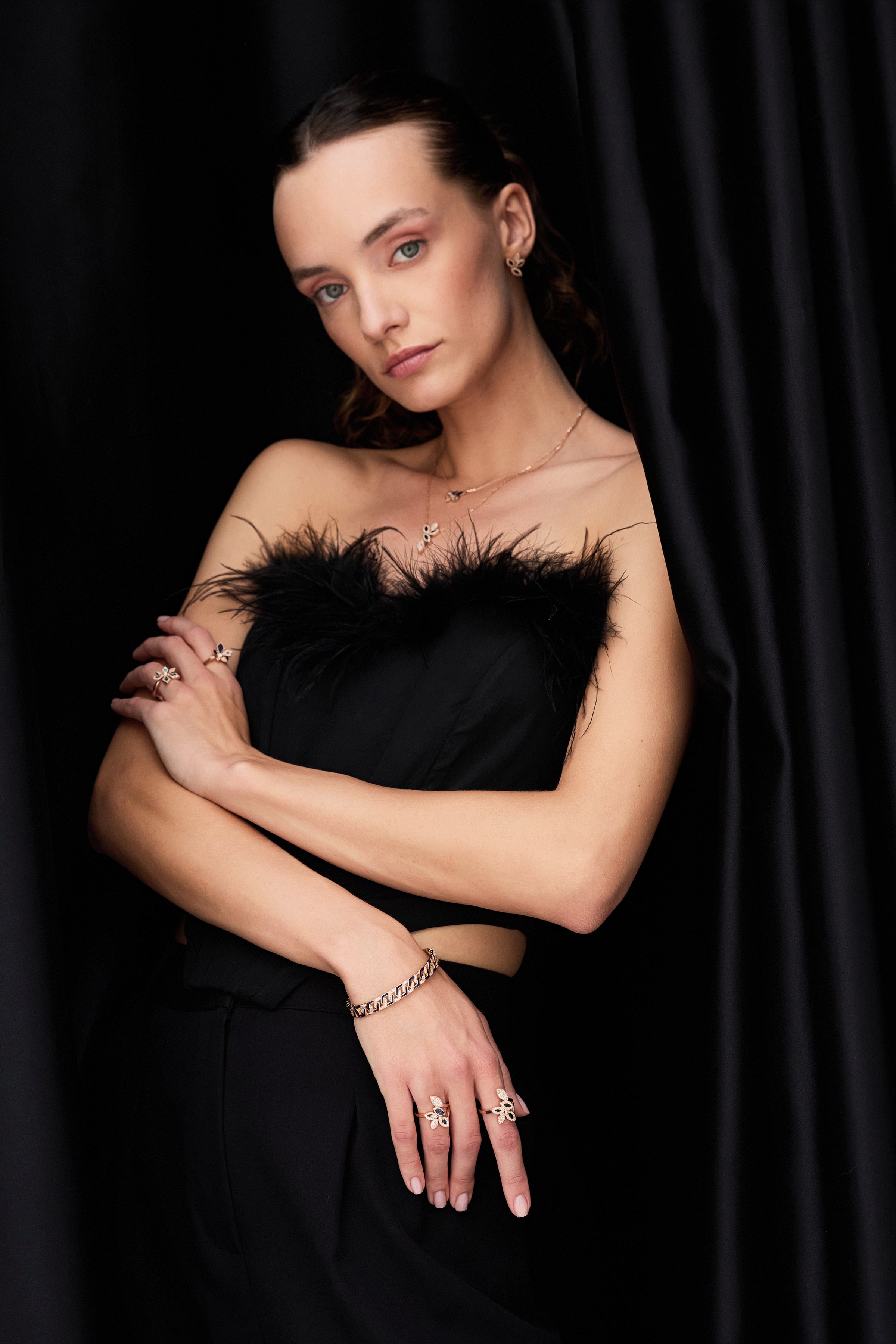 To Bee Diamond Navy Blue Enamel Bracelet