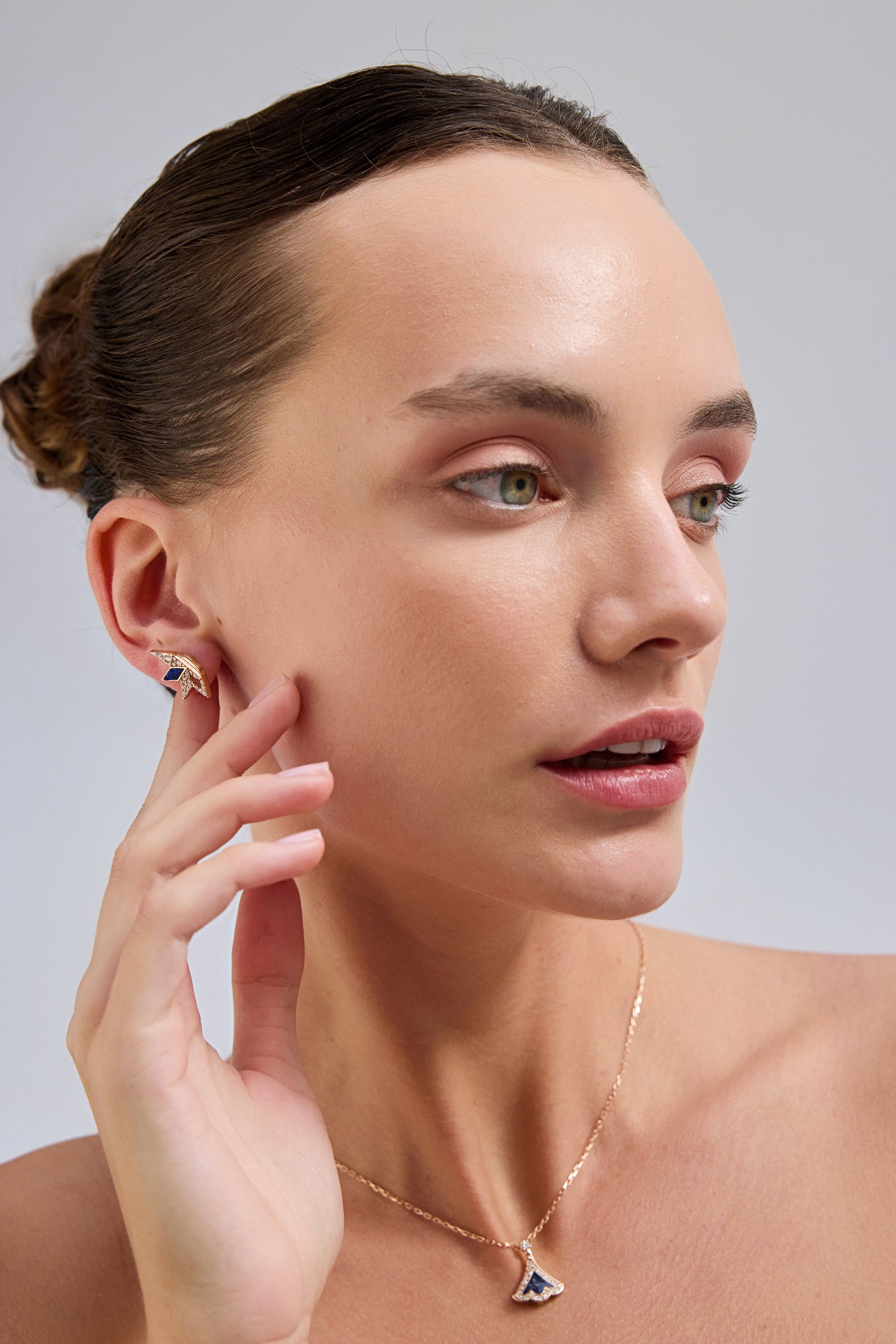 Rumi Diamond Lapis Enamel Necklace