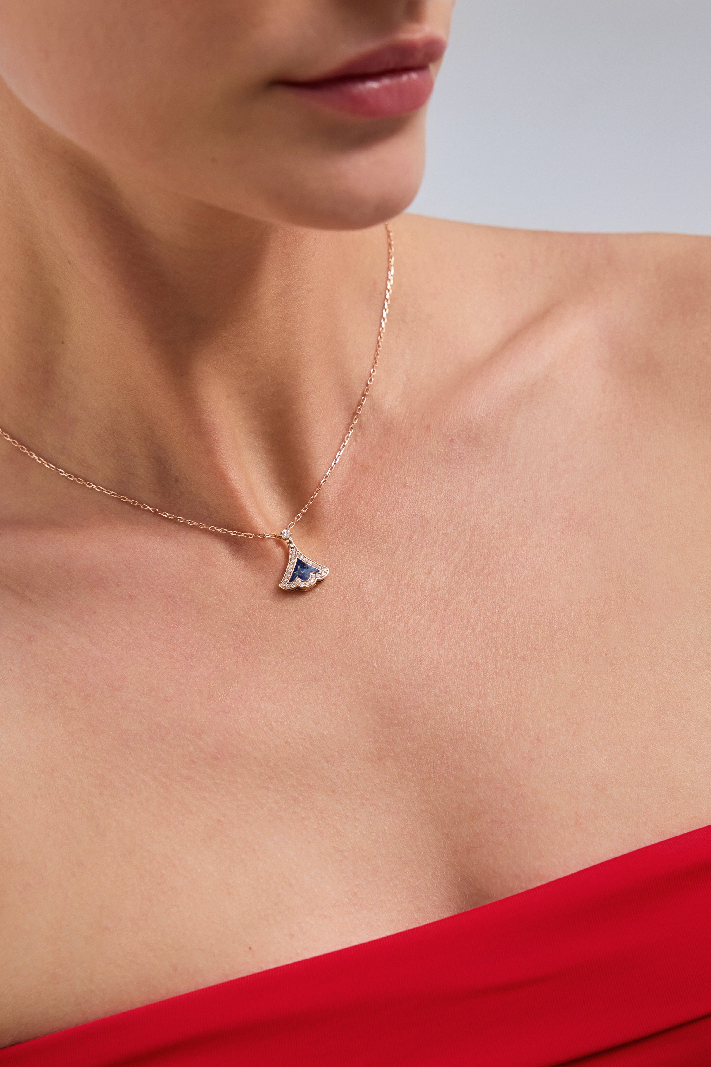 Rumi Diamond Lapis Enamel Necklace