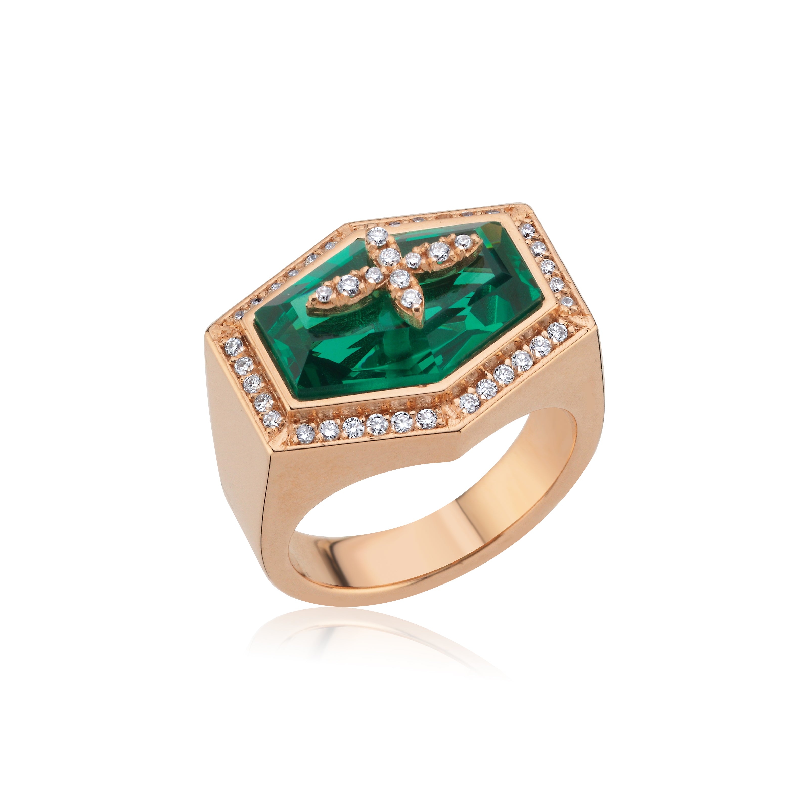 FIORE DIAMOND WITH EMERALD RING