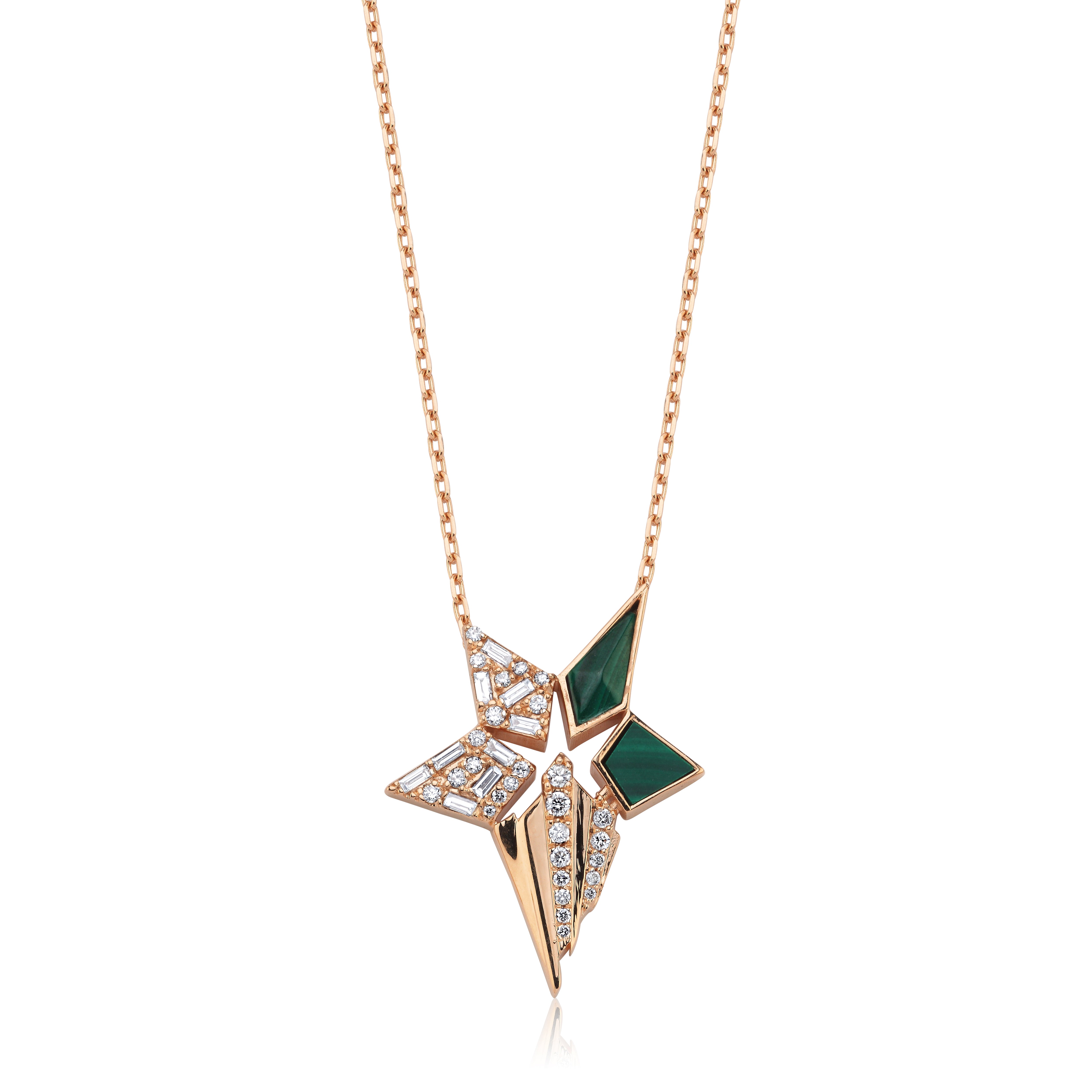 STERN DIAMOND WITH MALACHITE  NECKLACE