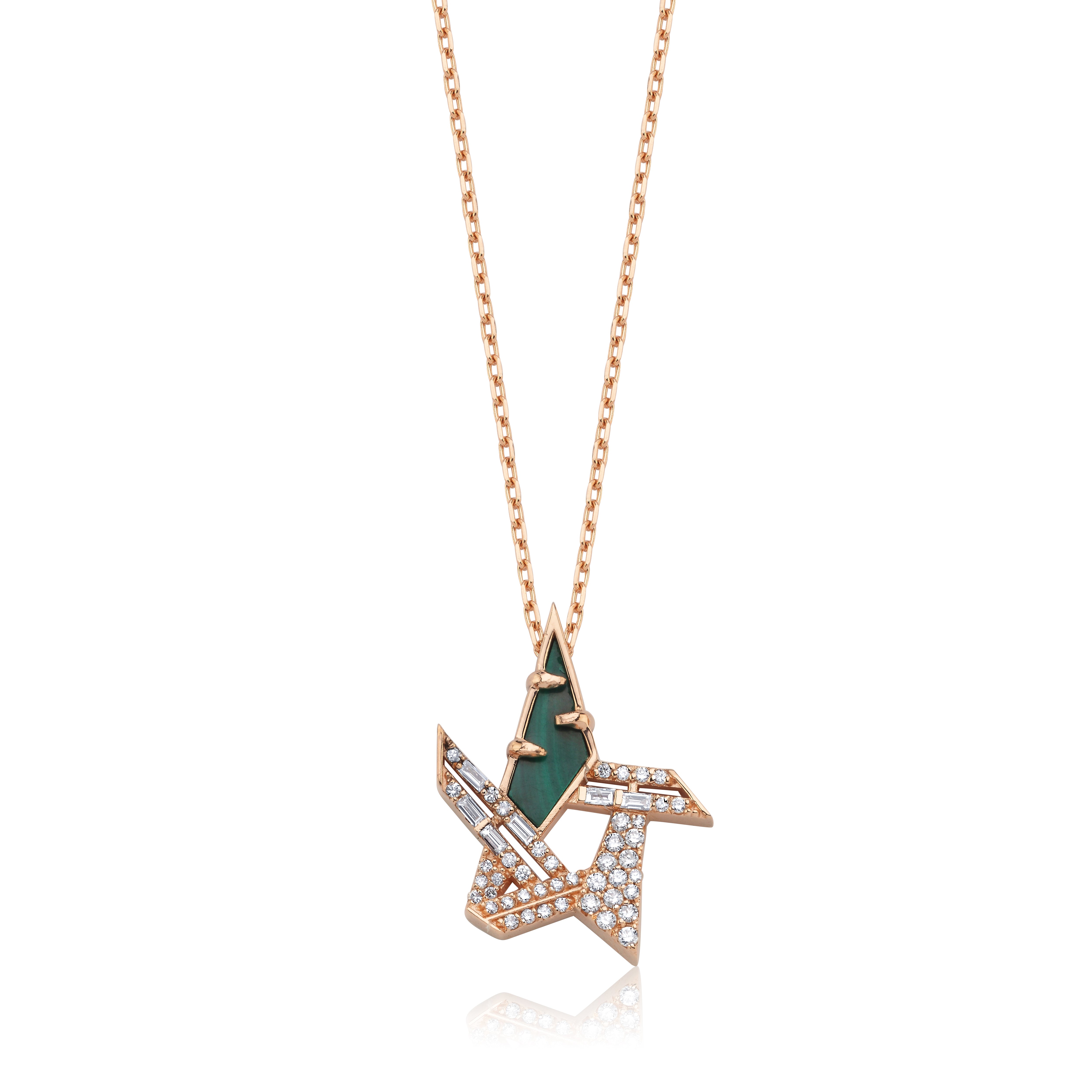 STERN DIAMOND WITH MALACHITE  NECKLACE