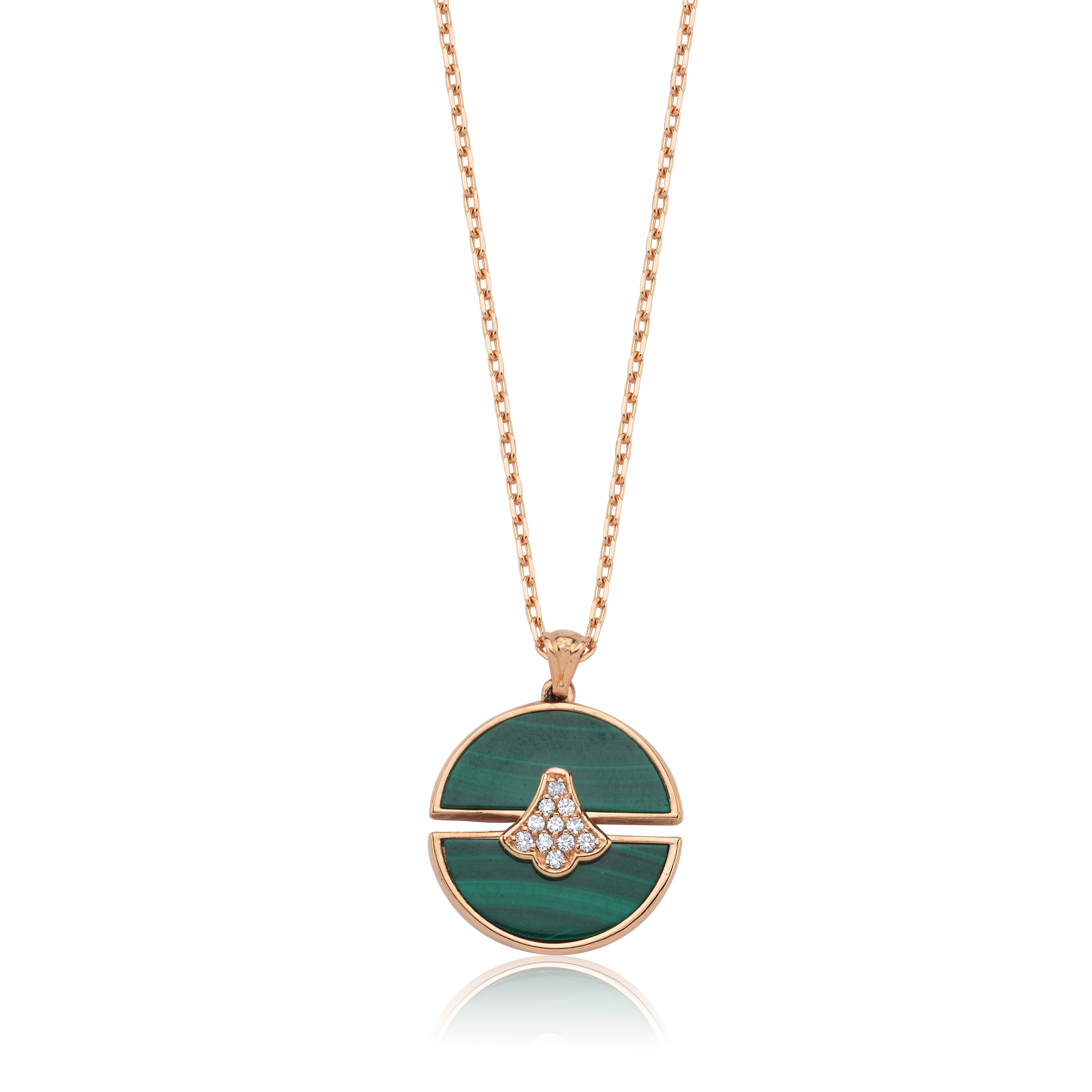 RUMI DIAMOND WITH MALACHITE MEDALLION PENDANT