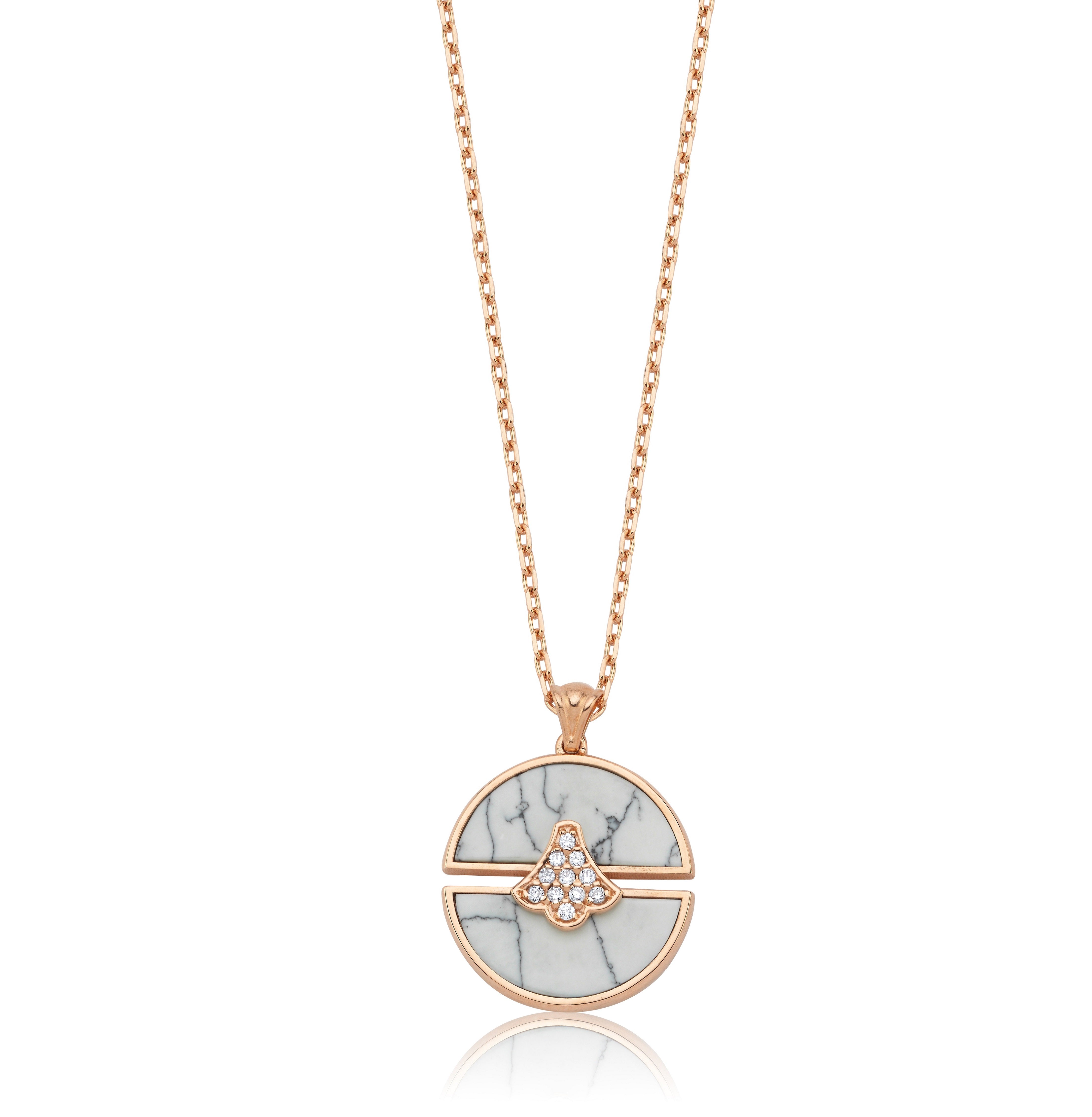 RUMI DIAMOND WITH MOTHER OF PEARL  MEDALLION PENDANT