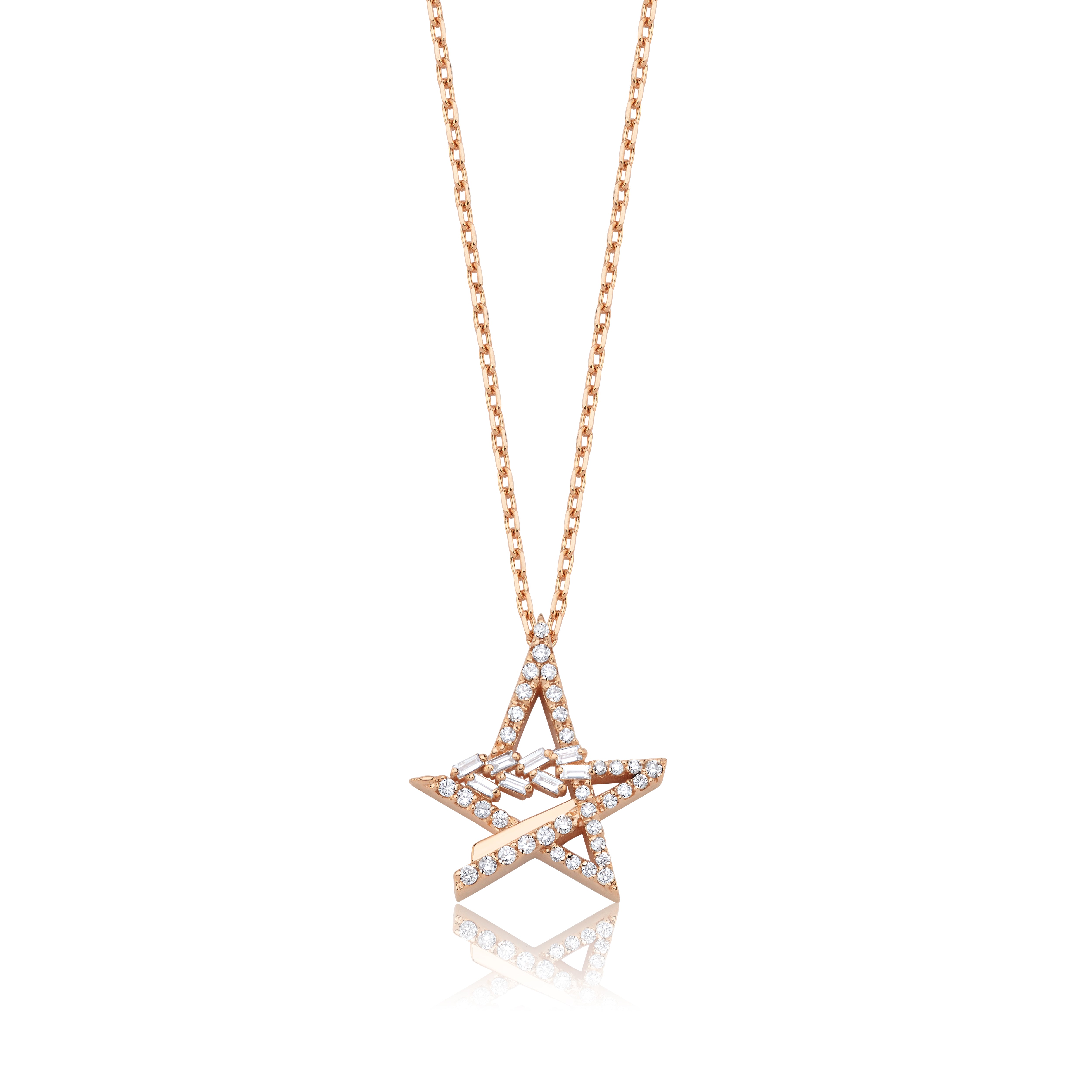 STERN DIAMOND STAR FORM NECKLACE