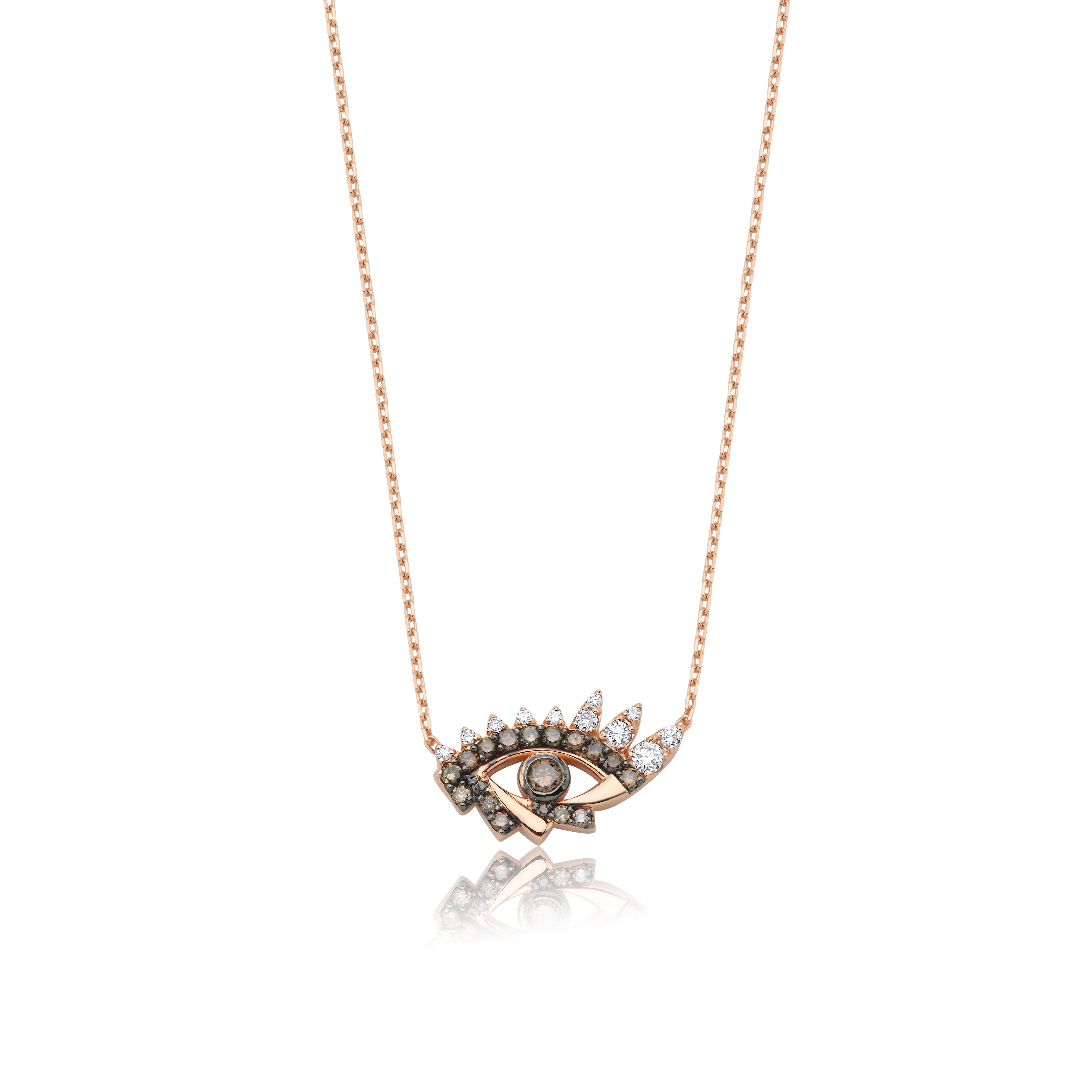 LUCKY EYES WHITE AND BROWN DIAMOND NECKLACE