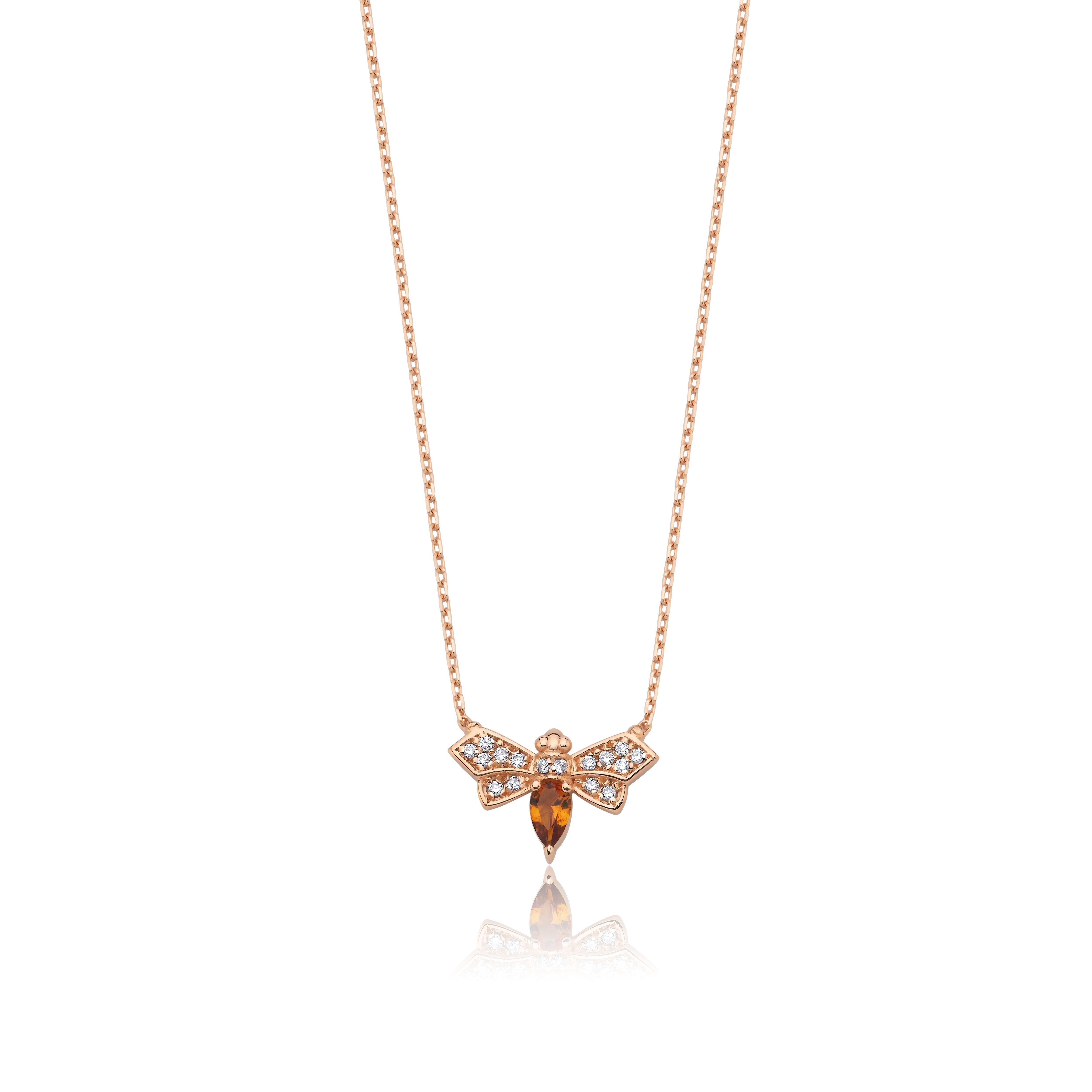 TO BEE  DIAMOND NATURAL CITRINE NECKLACE