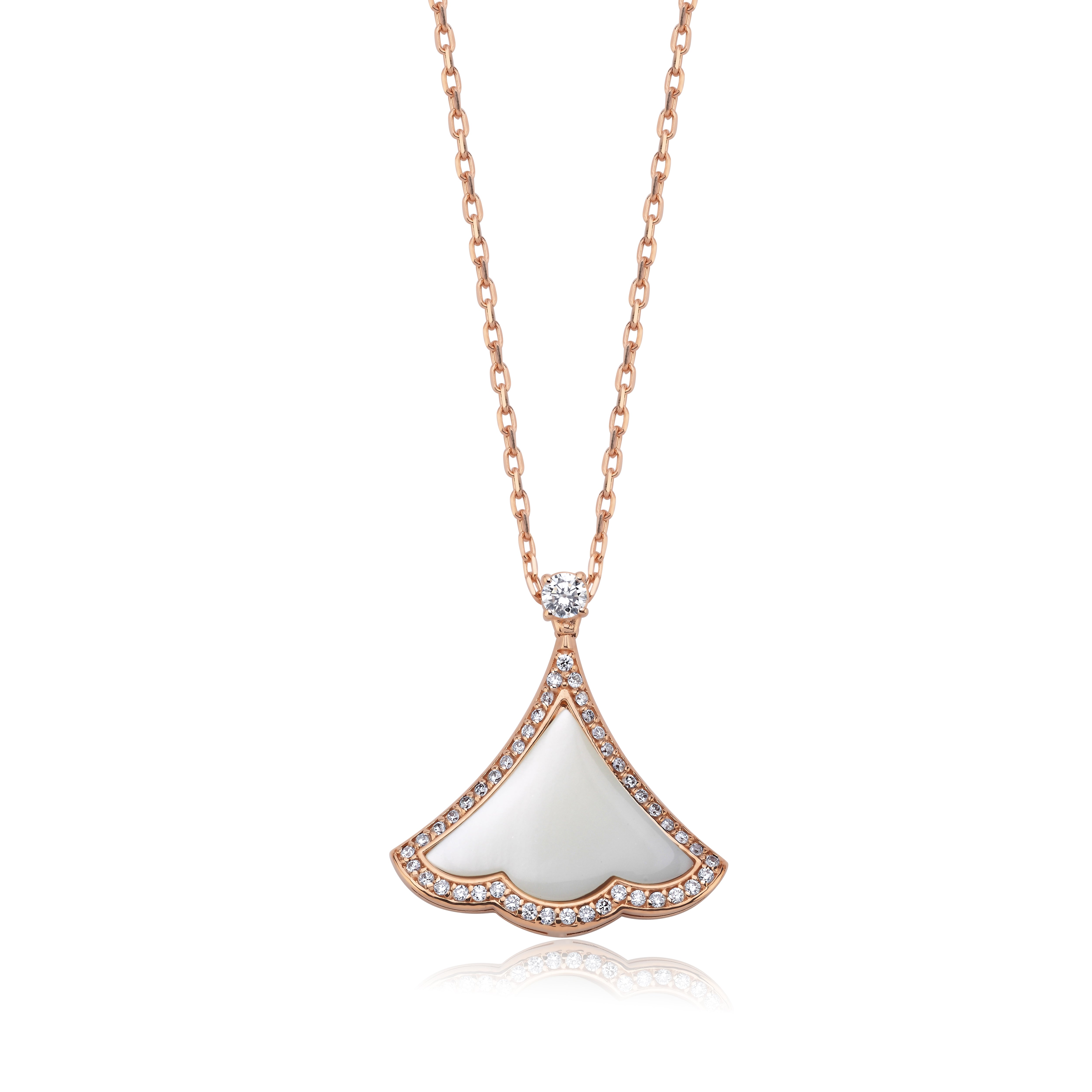 RUMI DIAMOND MOTHER OF PEARL MEDALLION PENDANT