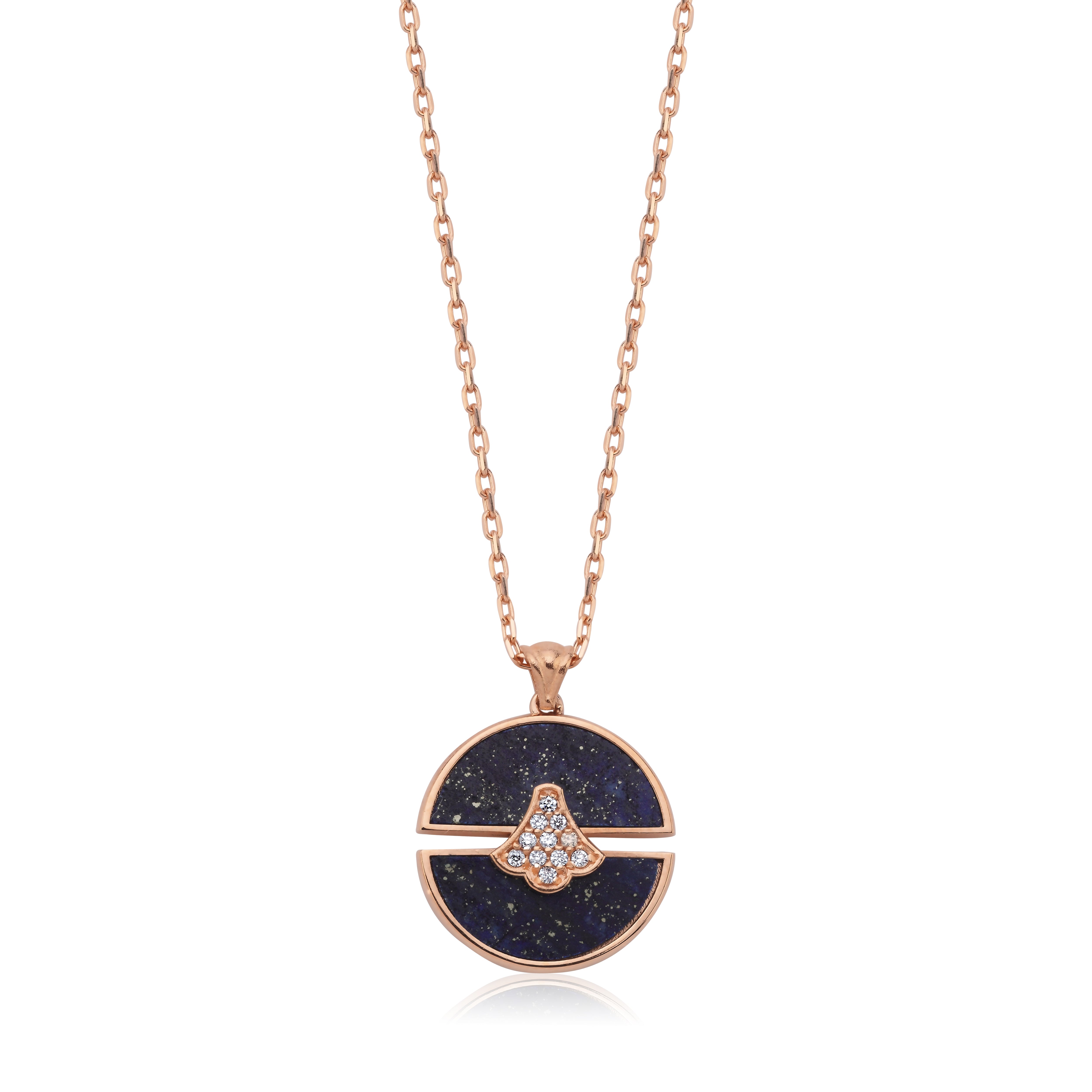 RUMI DIAMOND WITH LAPIS MEDALLION PENDANT