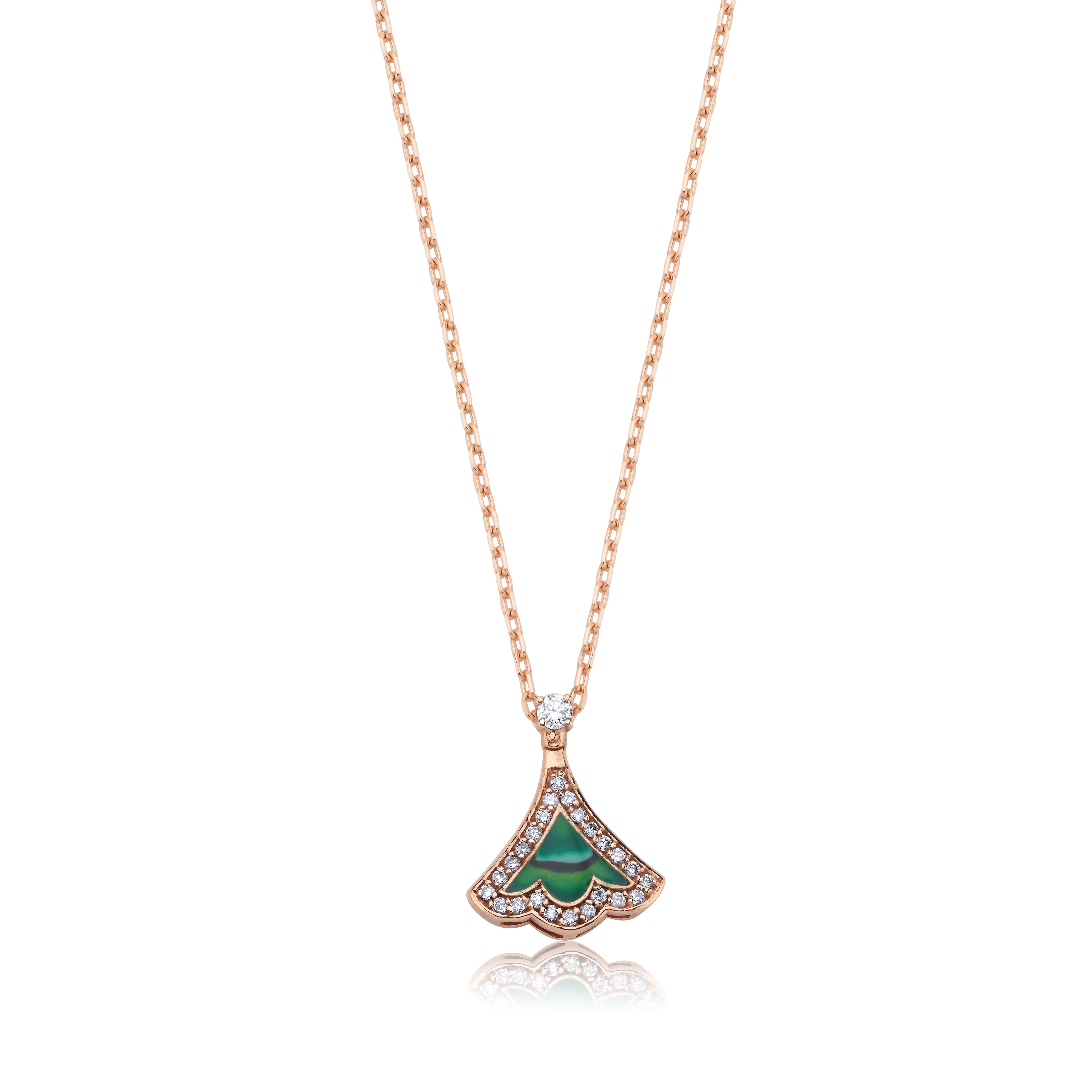 RUMI DIAMOND GREEN ENAMEL NECKLACE