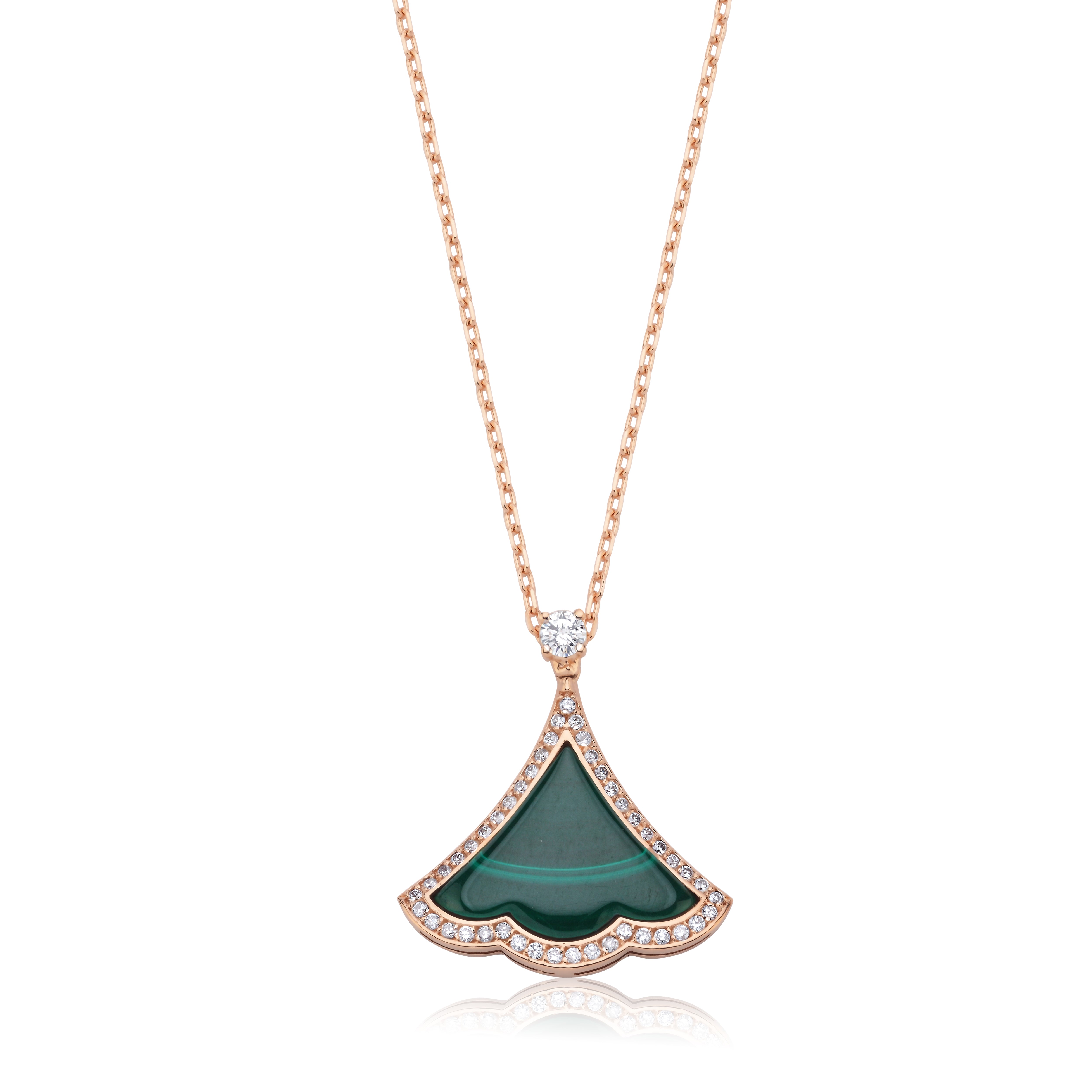 RUMI DIAMOND WITH MALACHITE MEDALLION PENDANT