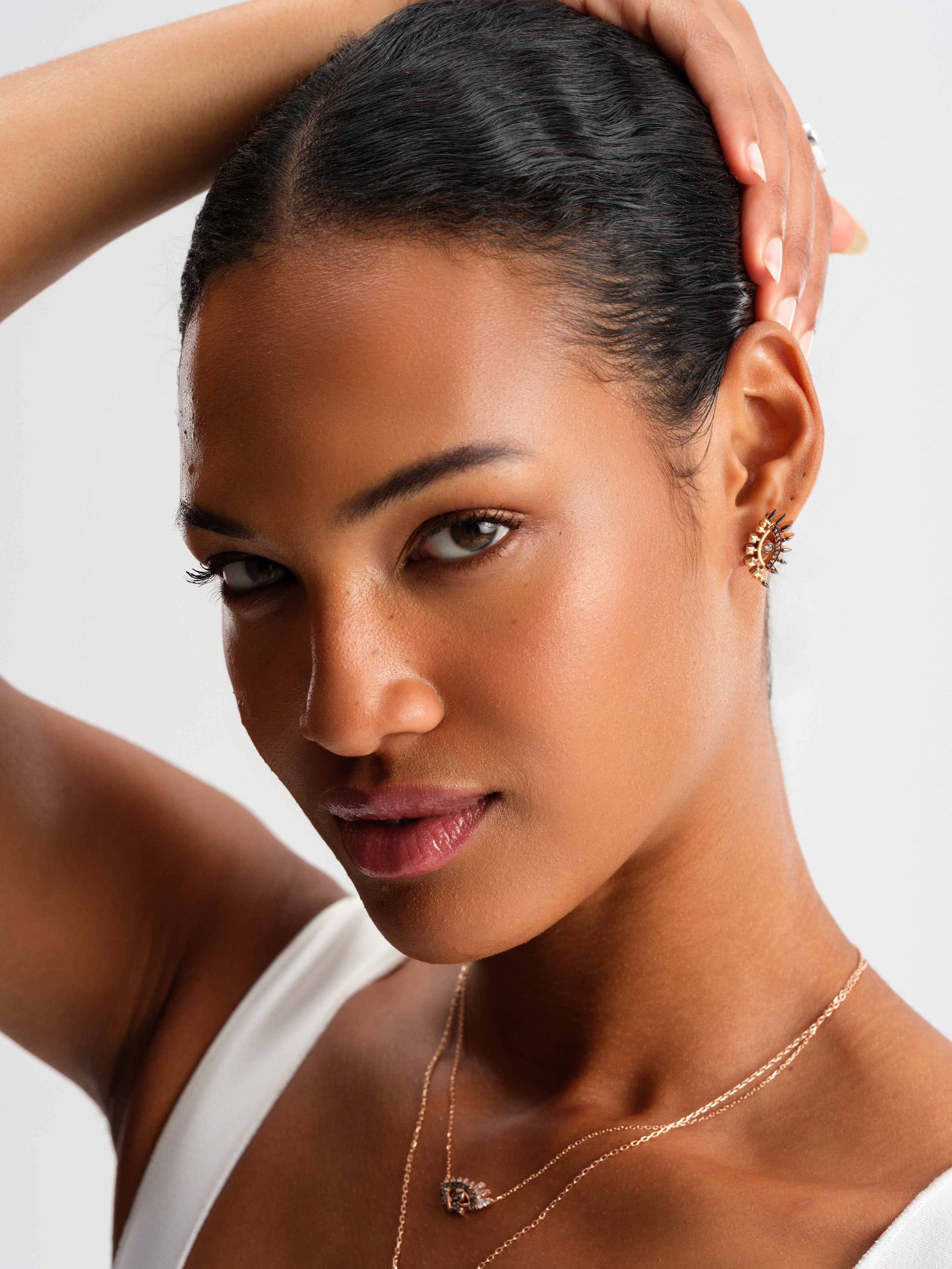 LUCKY EYES  BROWN DIAMOND SINGLE EARRING